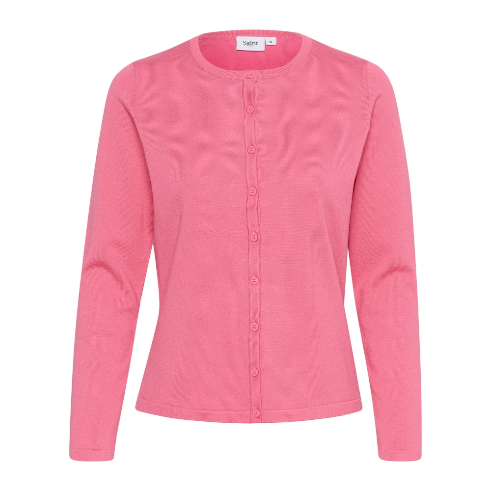 Saint Tropez Chateau Rose Vest Gebreid Pink Dames