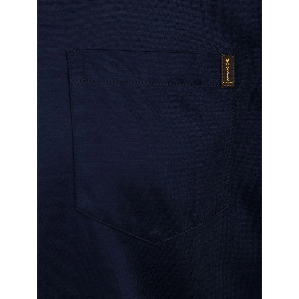 Moorer Blauwe T-shirts en Polos Blue Heren