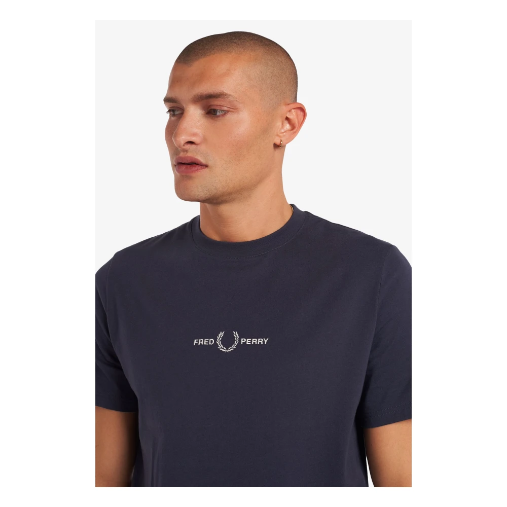 Fred Perry Geborduurd Logo T-Shirt Donker Grafiet Gray Heren