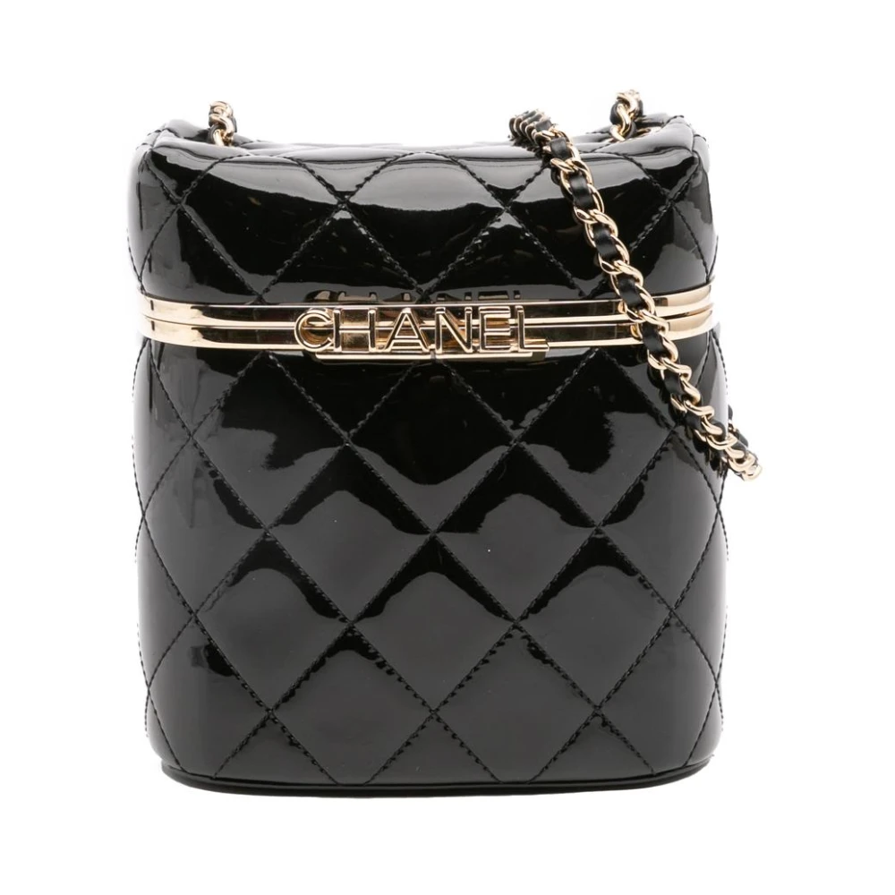 Chanel Vintage Women's Black Vintage Cross Body Bags, One Size, Pre-Owned Quilted Vanity Bag