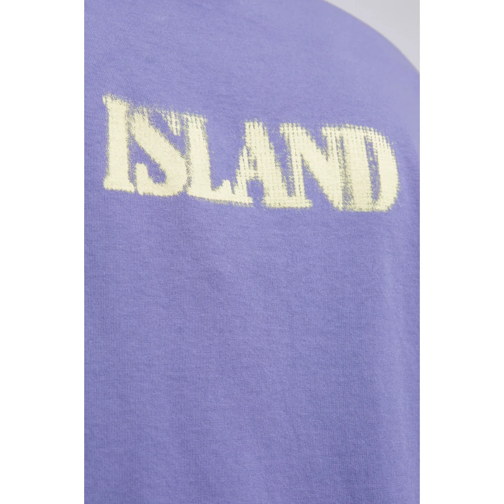 Stone Island T-shirt met logo Purple Heren