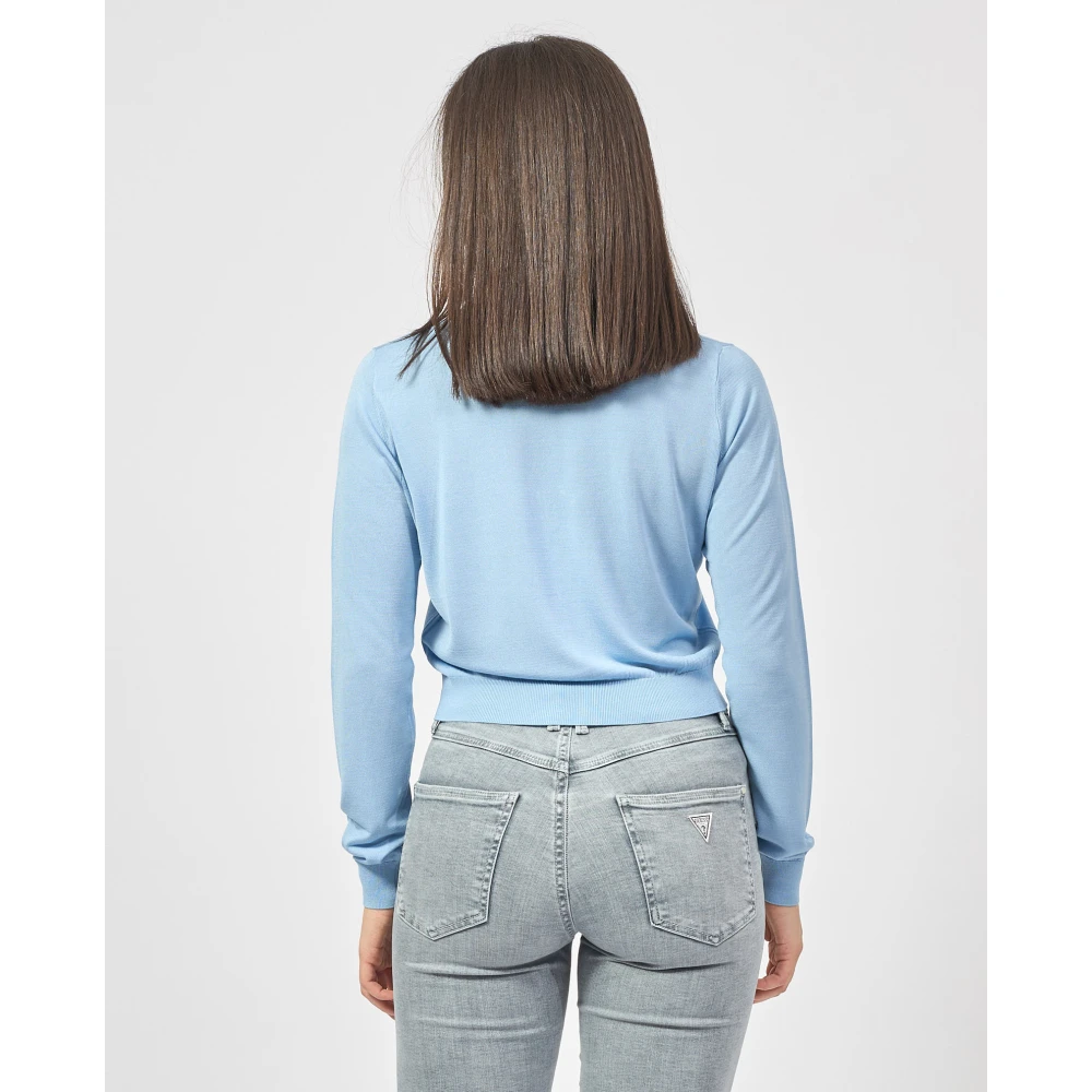 Fracomina Blauwe Vest met Zijde en Knopen Blue Dames