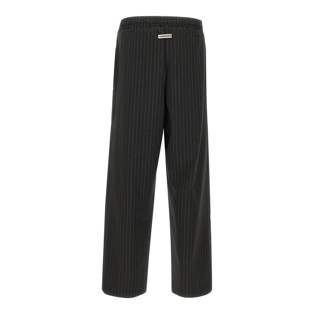 A Paper Kid Zwarte Gestreepte Wijde Broek Black Dames