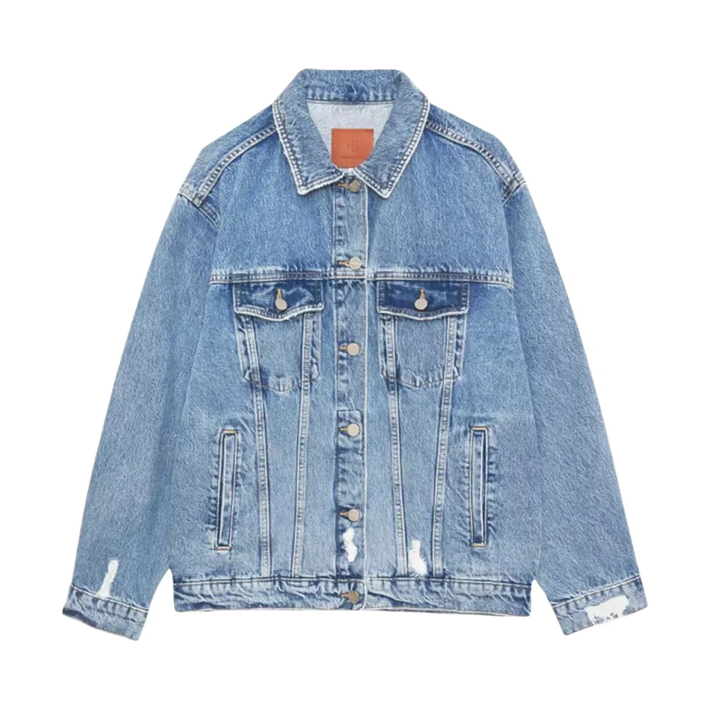 Anine Bing Donna Blu - Giacca Denim Stile Oversize Distressed - Jackets - S