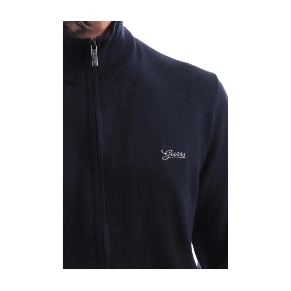 Guess Stijlvolle Gebreide Cardigan voor Vrouwen Blue Heren