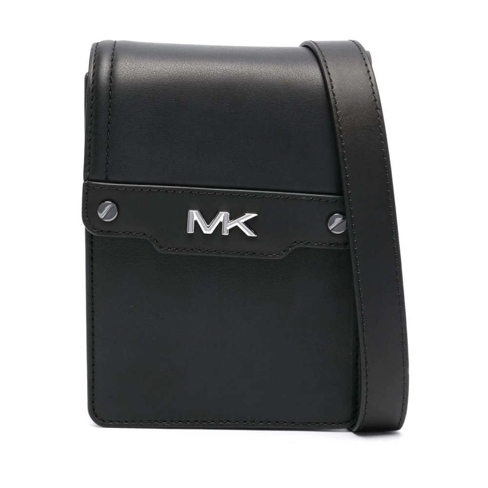Michael Kors Zwarte Cross Body Telefoon Flap Messenger Black Heren