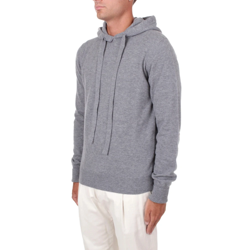 Alpha Studio Gebreide wollen trui met capuchon Gray Heren