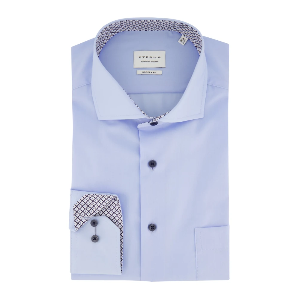 Eterna Modern Fit Zakelijk Overhemd Lichtblauw Blue Heren