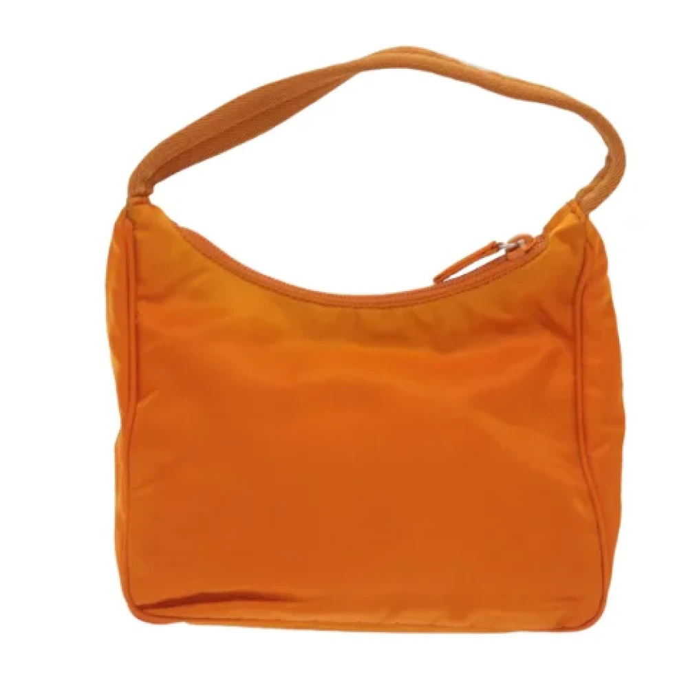 Prada Vintage Pre-owned Fabric shoulder-bags Orange Dames