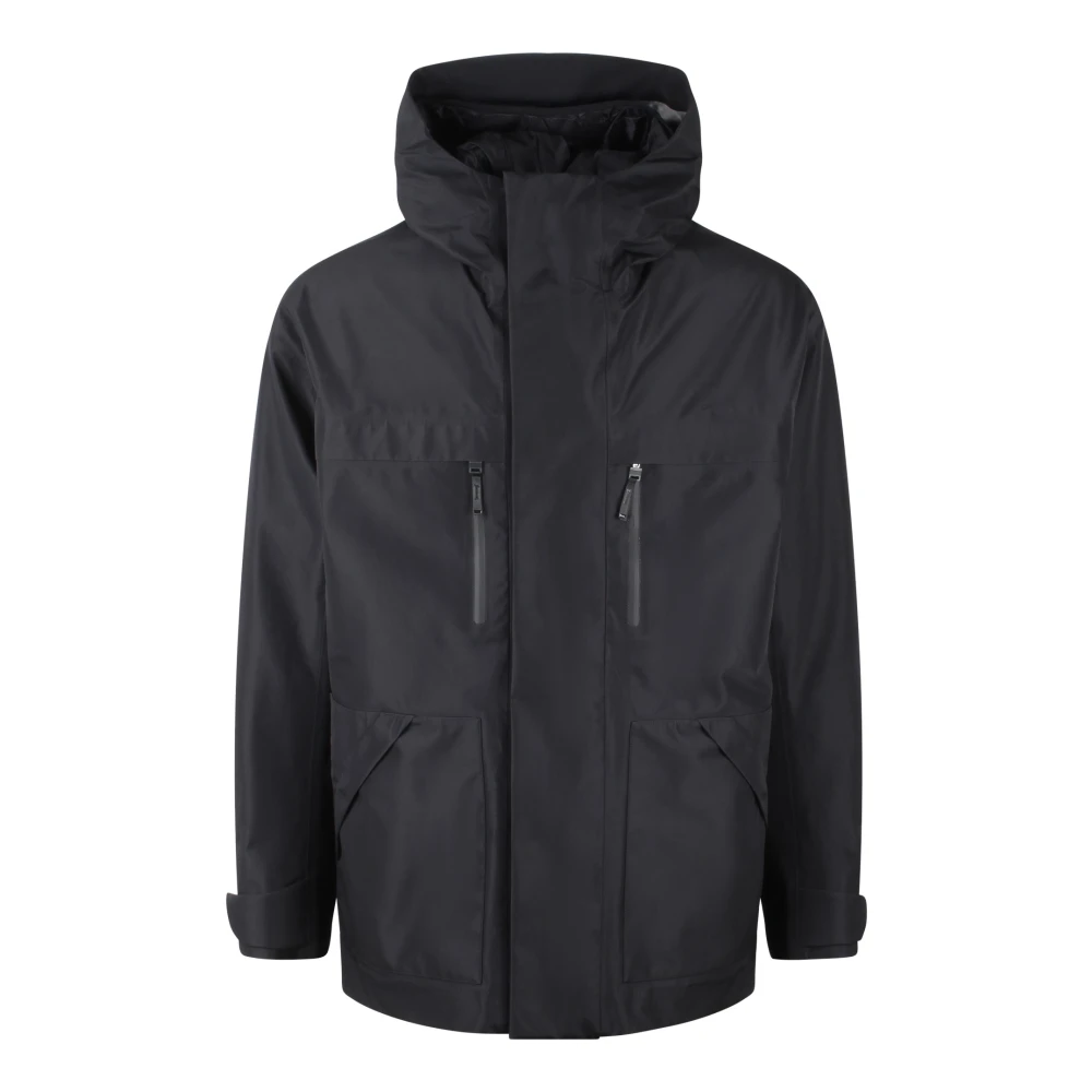 Herno Gewatteerde Utility Jacket met Capuchon Black Heren