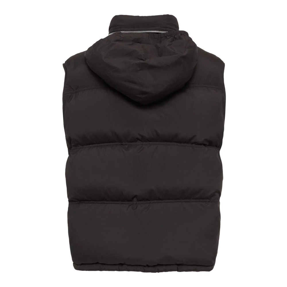 Ami Paris Zwarte Puffer Vest met Hartlogo Black Heren