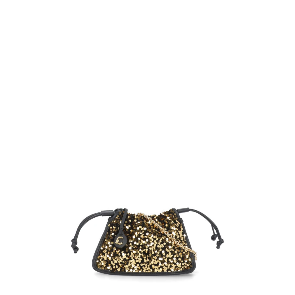 Coccinelle Women's Golden Sequin Leather Handbag