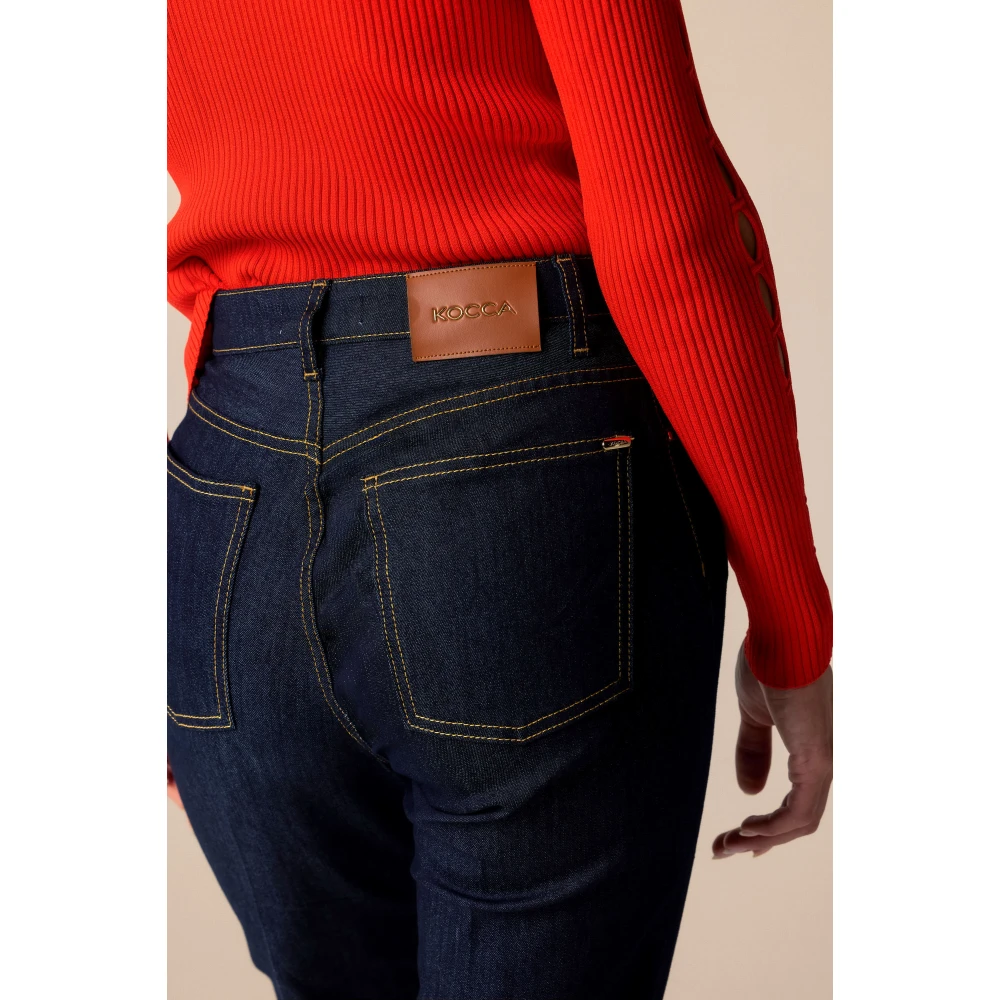 Kocca Stijlvolle Cropped Denim Jeans Blue Dames