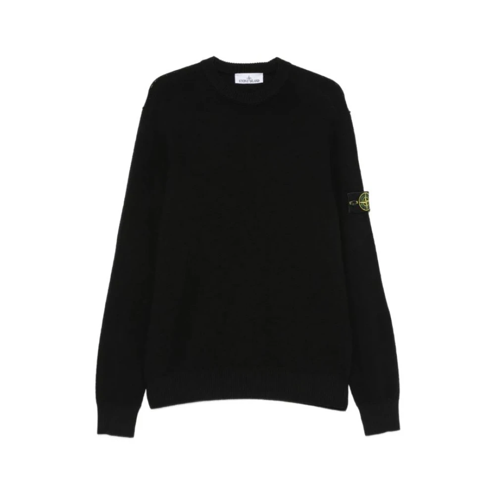 Stone Island Crewneck Jumper - Male - Round-Neck Knitwear - Black - M - Knitwear