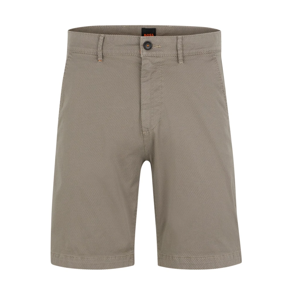 Hugo Boss Bruine Chino Shorts met Print Brown Heren