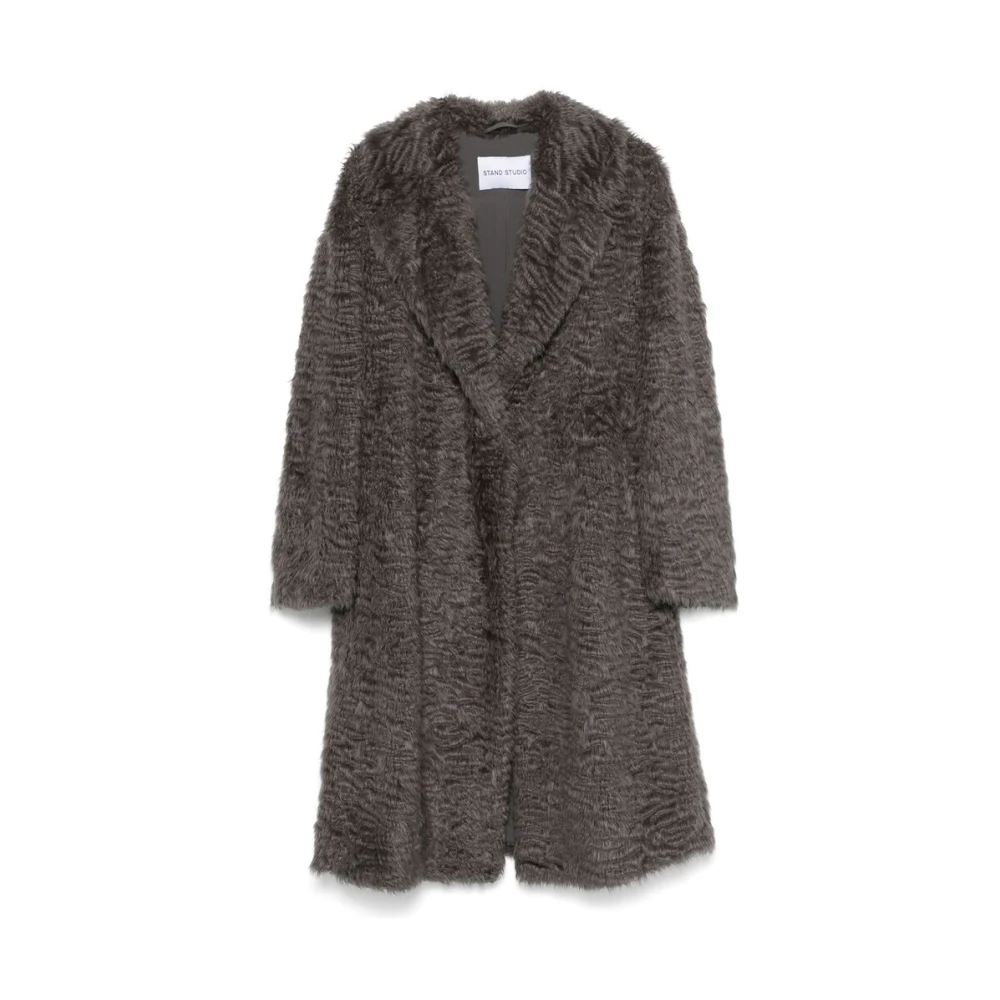 Faux-Fur Double-Breasted Coat