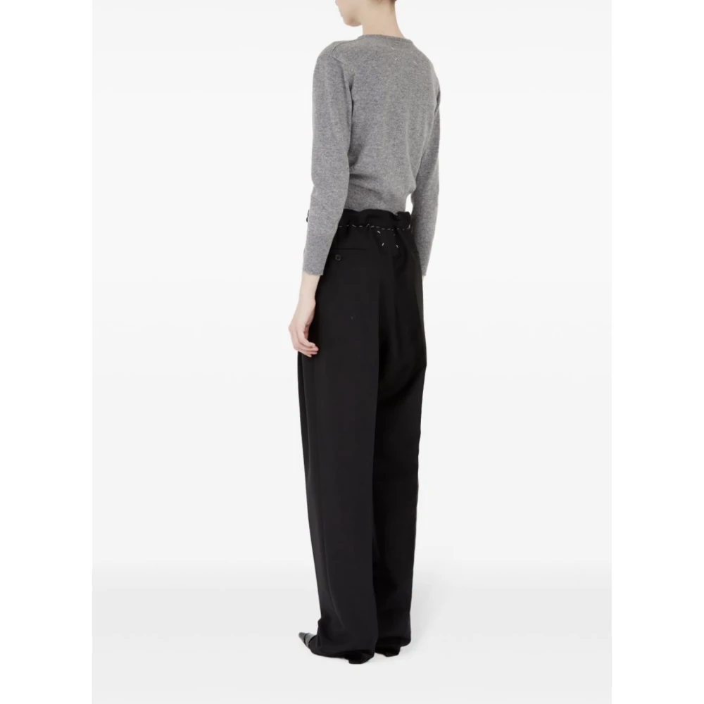 Maison Margiela Zwarte broek met gestikte taille Black Dames