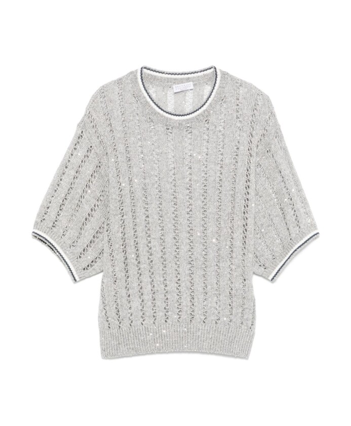 pull-gris-raye-a-col-rond