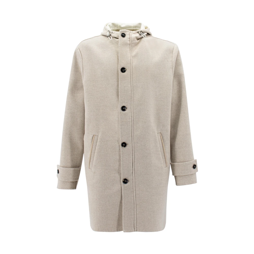 Kiton Stijlvolle Parka Jas Beige Heren