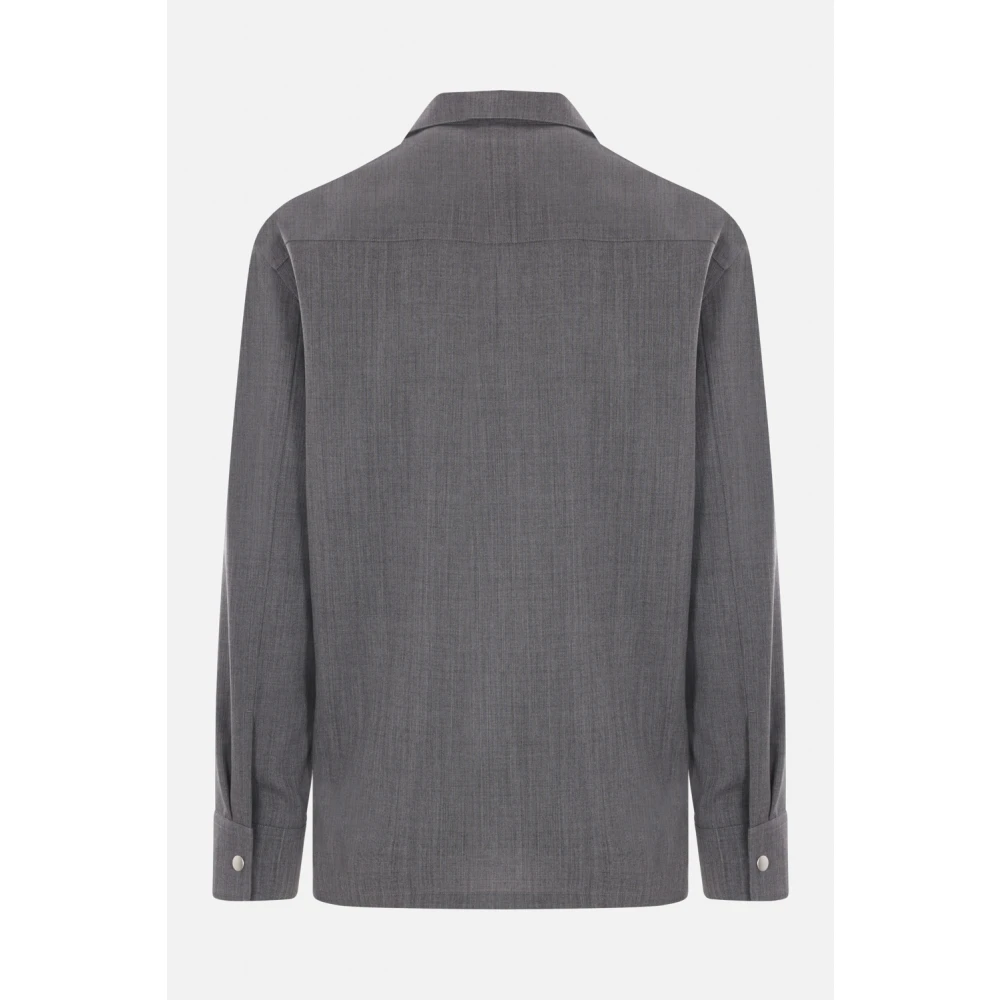 Jil Sander Grijze Wollen Overhemdjasje Gray Heren