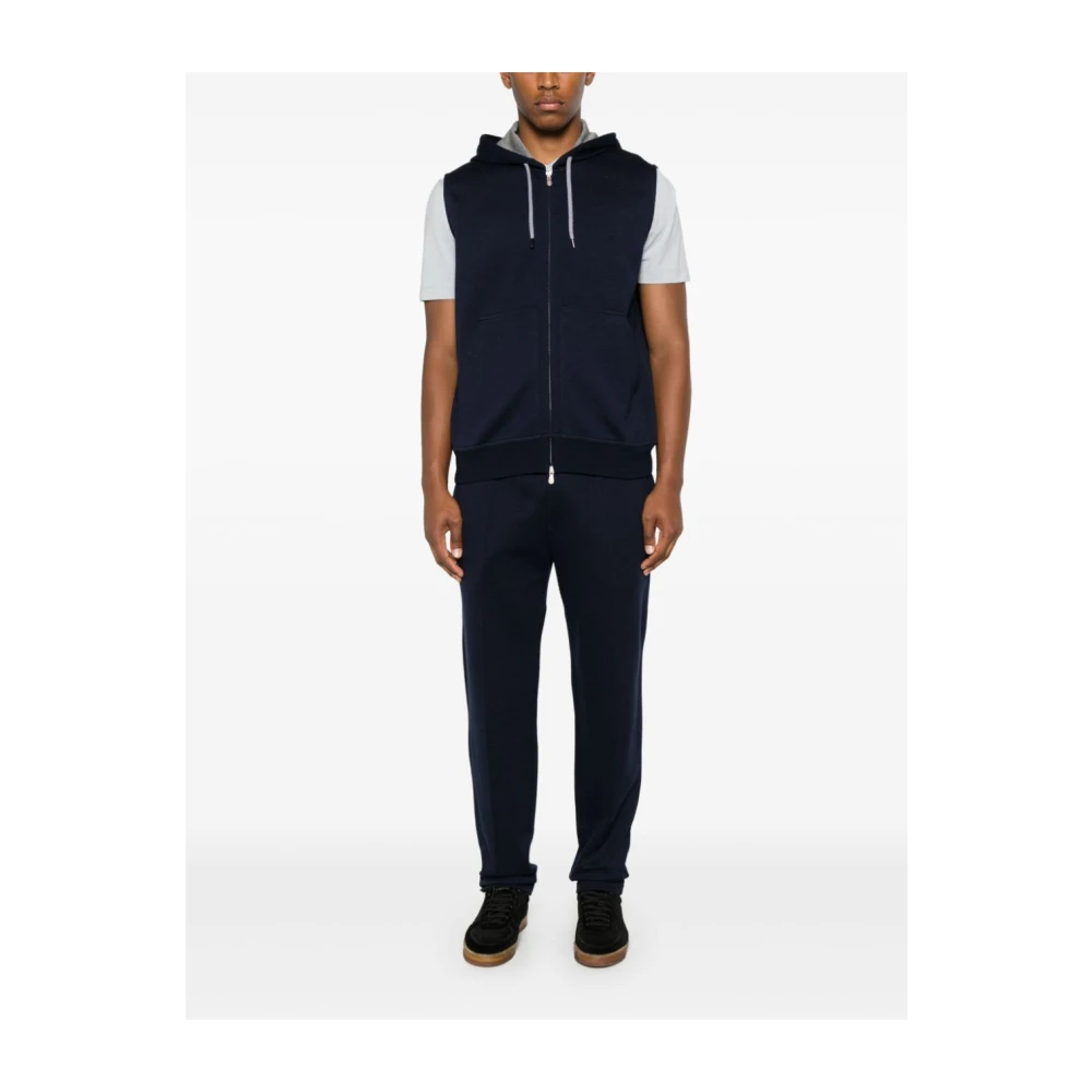 BRUNELLO CUCINELLI Blauwe Hoodie Trui Jersey Katoen Blue Heren