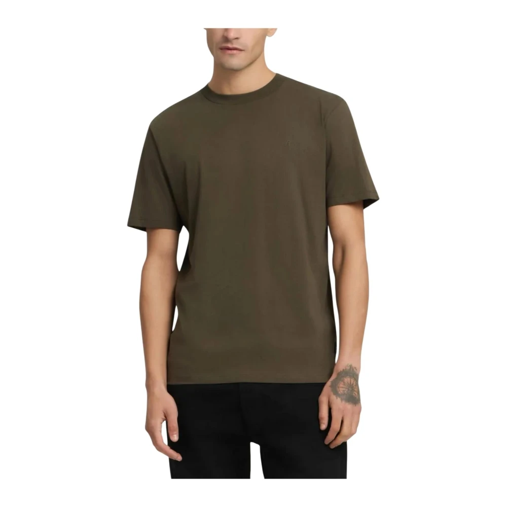 Replay Men's Green Round Neck Cotton T-Shirt With Short Sleeves