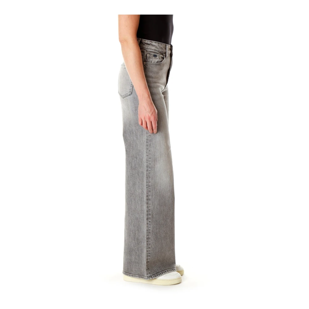 Denham Wide Fit High Waist Flare Jeans Gray Dames