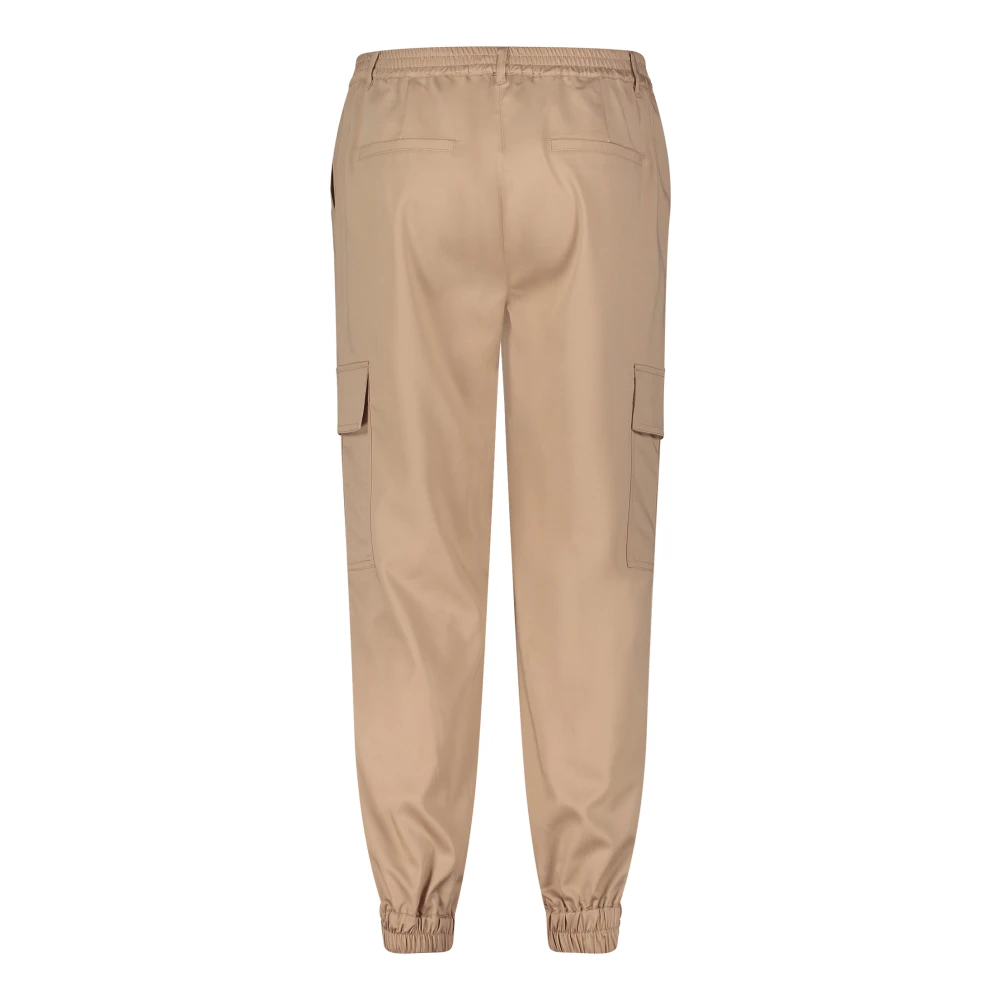 Betty & Co High Waist Casual Broek met Zakken Beige Dames