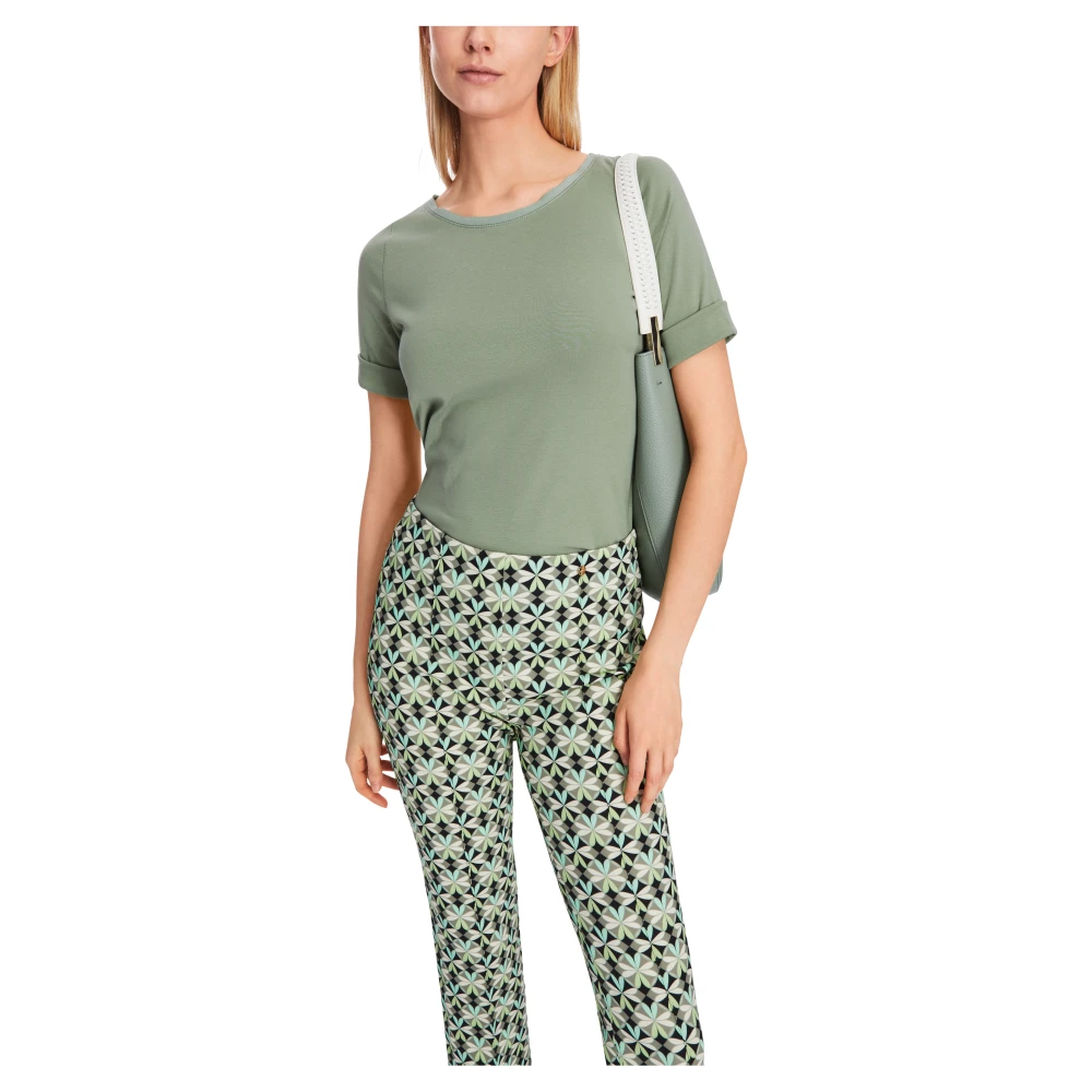 Marc Cain Casual Turn-up Sleeve T-Shirt Green Dames