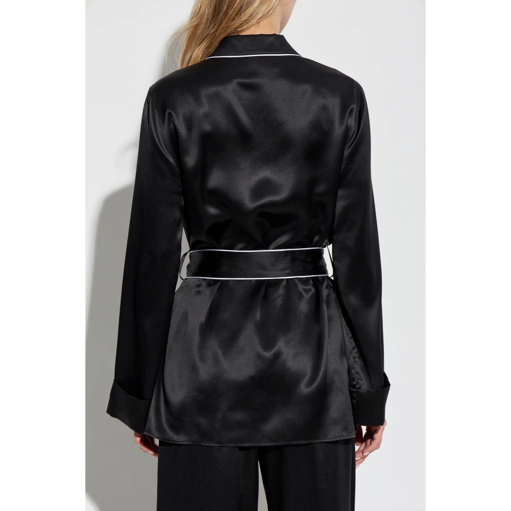 Dolce & Gabbana Zijden shirt met riem Black Dames
