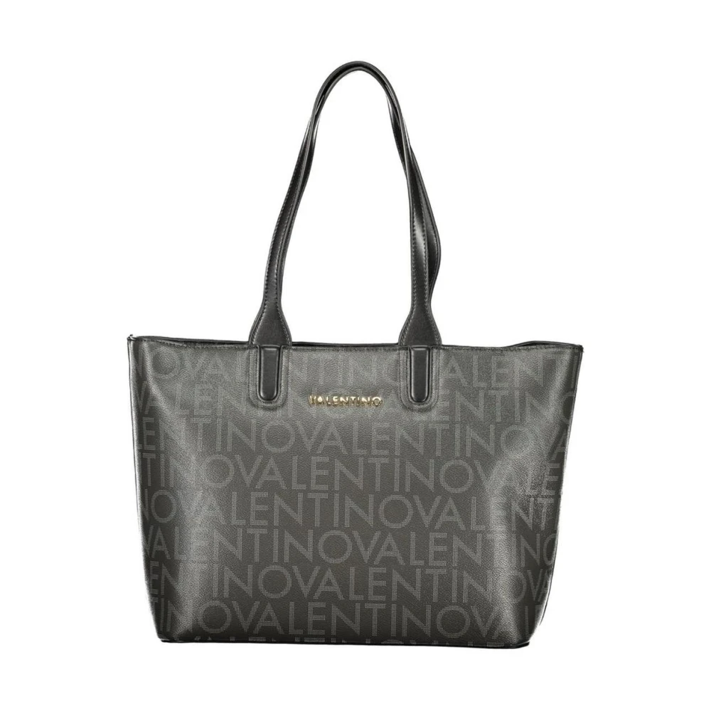 Valentino Women's Black Shopping Bags, One Size, Polyethylene Handbag With Structured Design