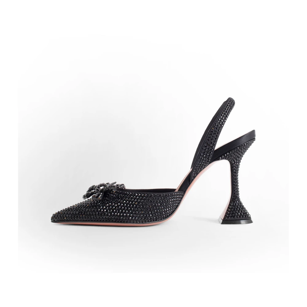 Amina Muaddi Zwarte Jet Kristal Slingback Pumps Black Dames