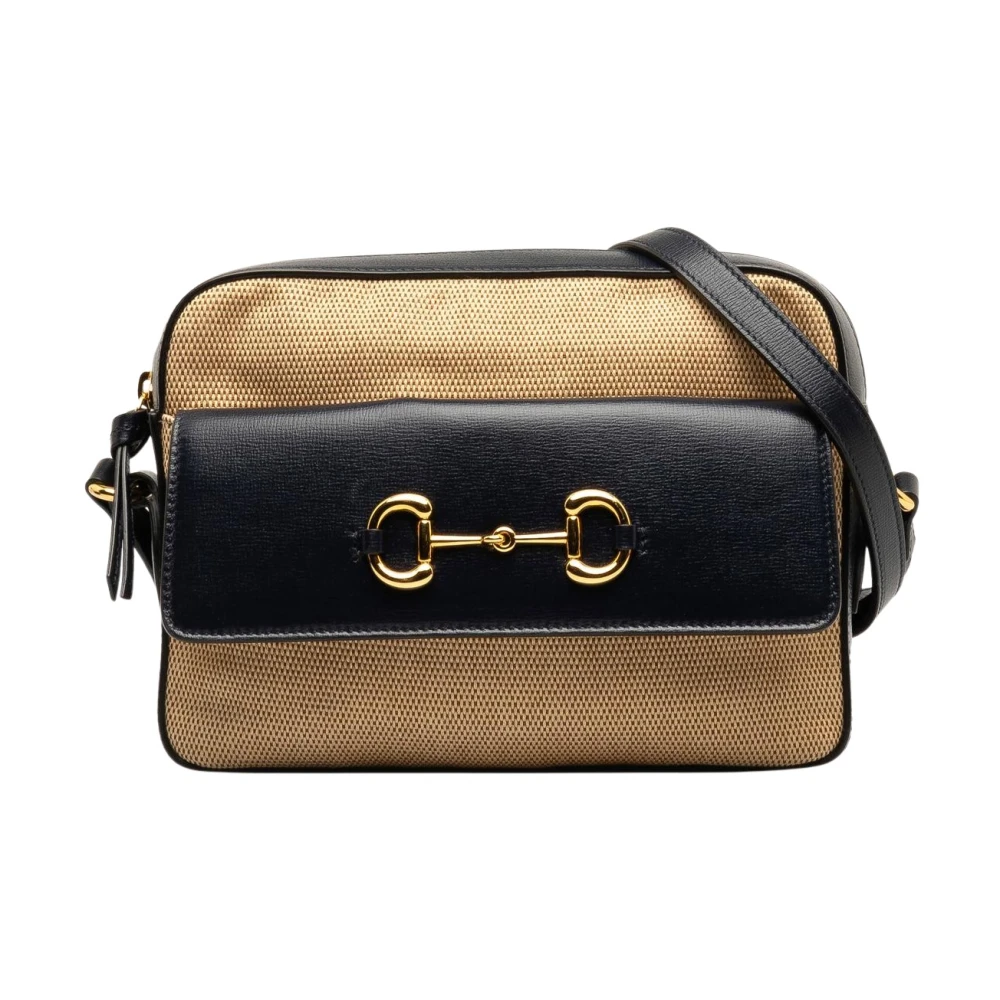 Pre-owned Gucci Horsebit 1955 Flap Pocket Camera Bag Brown