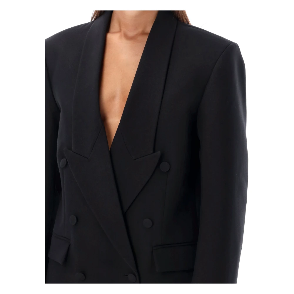 Coperni Zwarte Double Breasted Getailleerde Blazer Black Dames