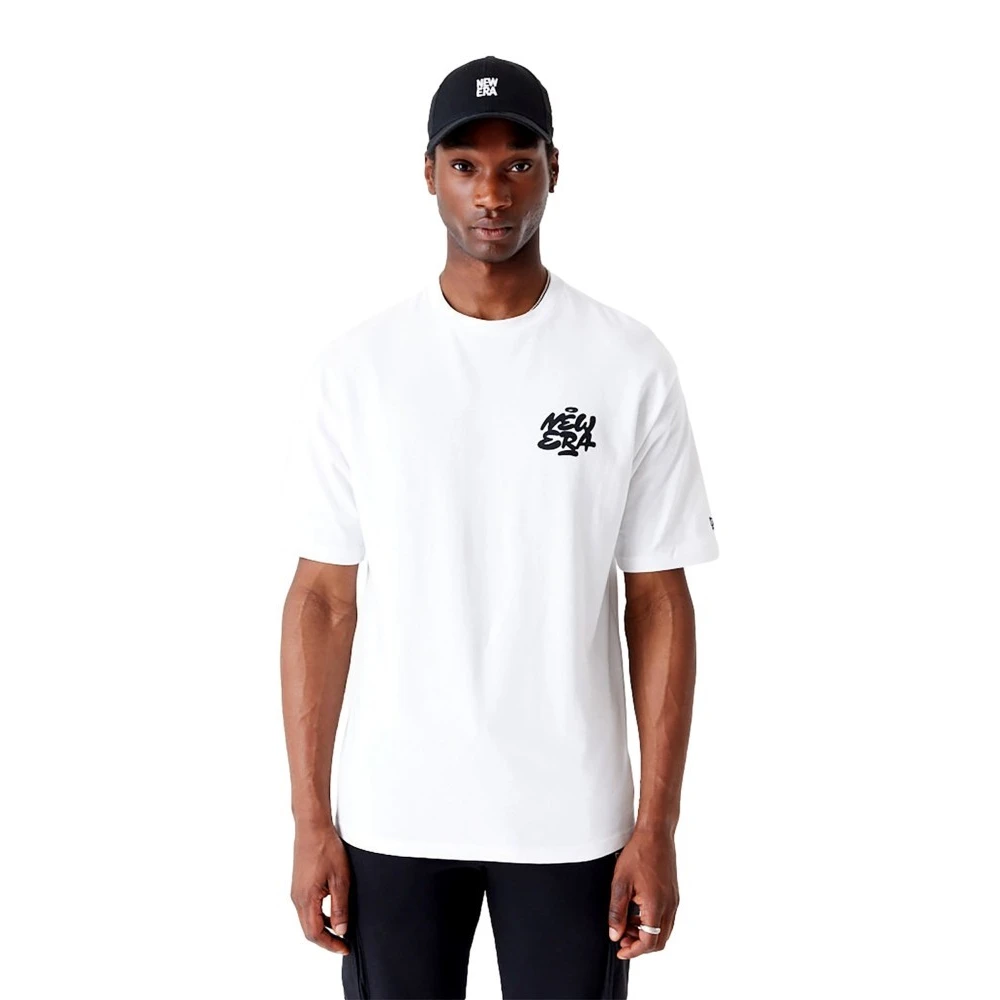 New era Witte Spray Grafisch T-shirt White Heren