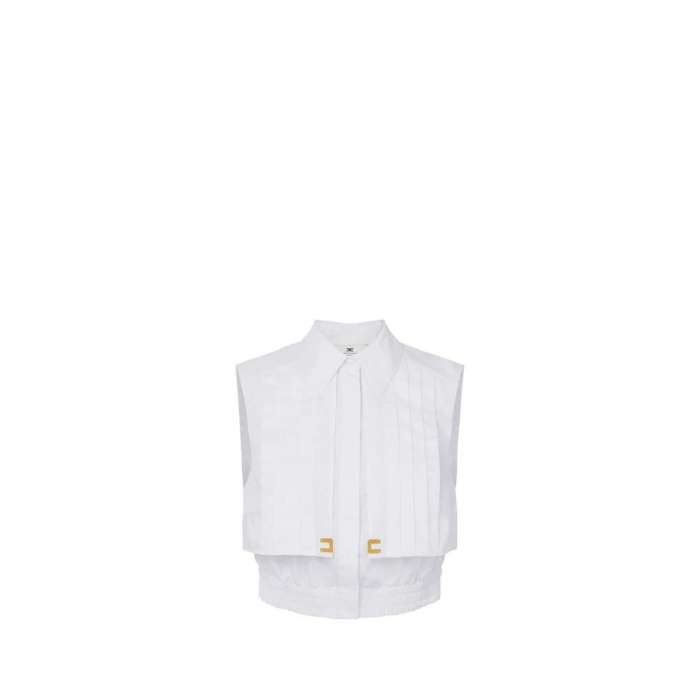 Elisabetta Franchi Witte Blouse Klassiek Elegant Vrouwelijk White Dames