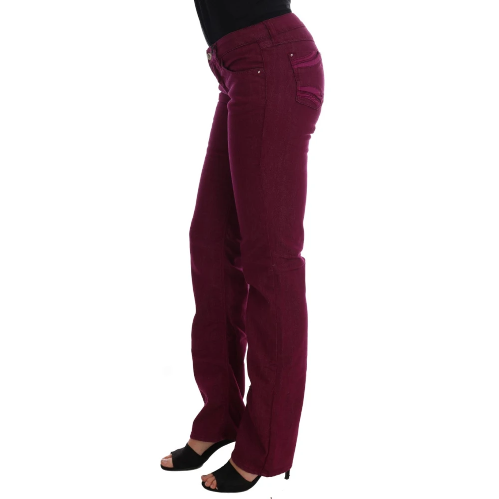 Costume National Rode Straight Fit Luxe Jeans Red Dames