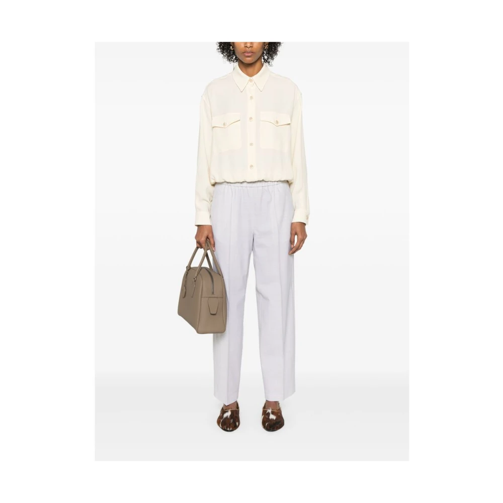 Fabiana Filippi Beige knoopsluiting buitenkleding met zakken Beige Dames