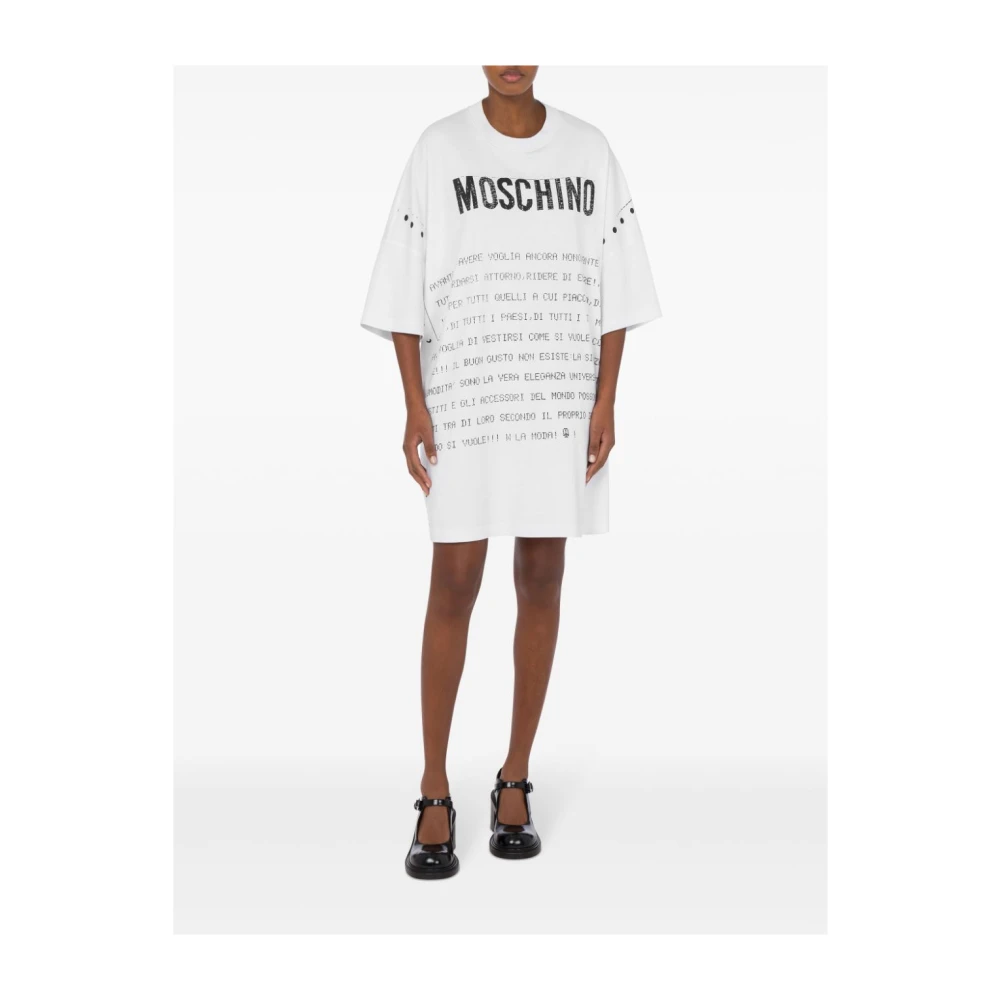 Moschino Witte Jurk met Frontprint White Dames