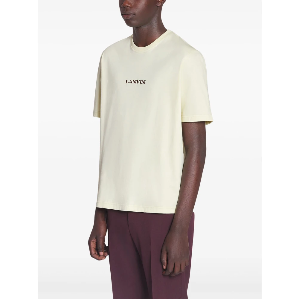 Lanvin Geborduurd T-shirt voor moderne man Beige Heren