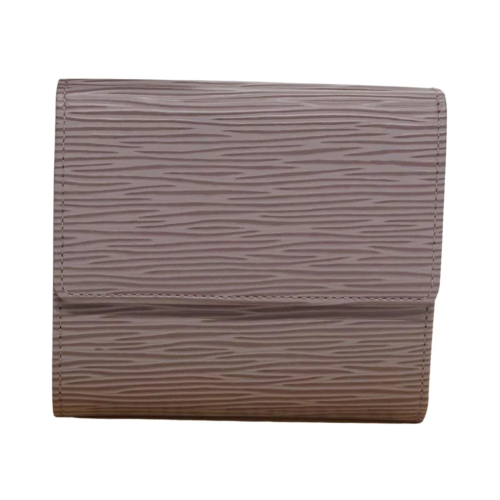 Louis Vuitton Vintage Women's Purple Pre-Owned Epi Leather Compact Trifold Wallet