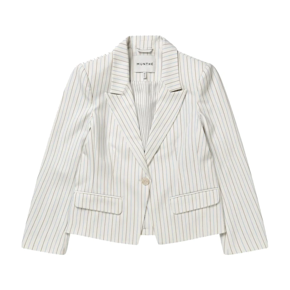 Munthe Gestreepte Korte Blazer in Rood Blauw White Dames