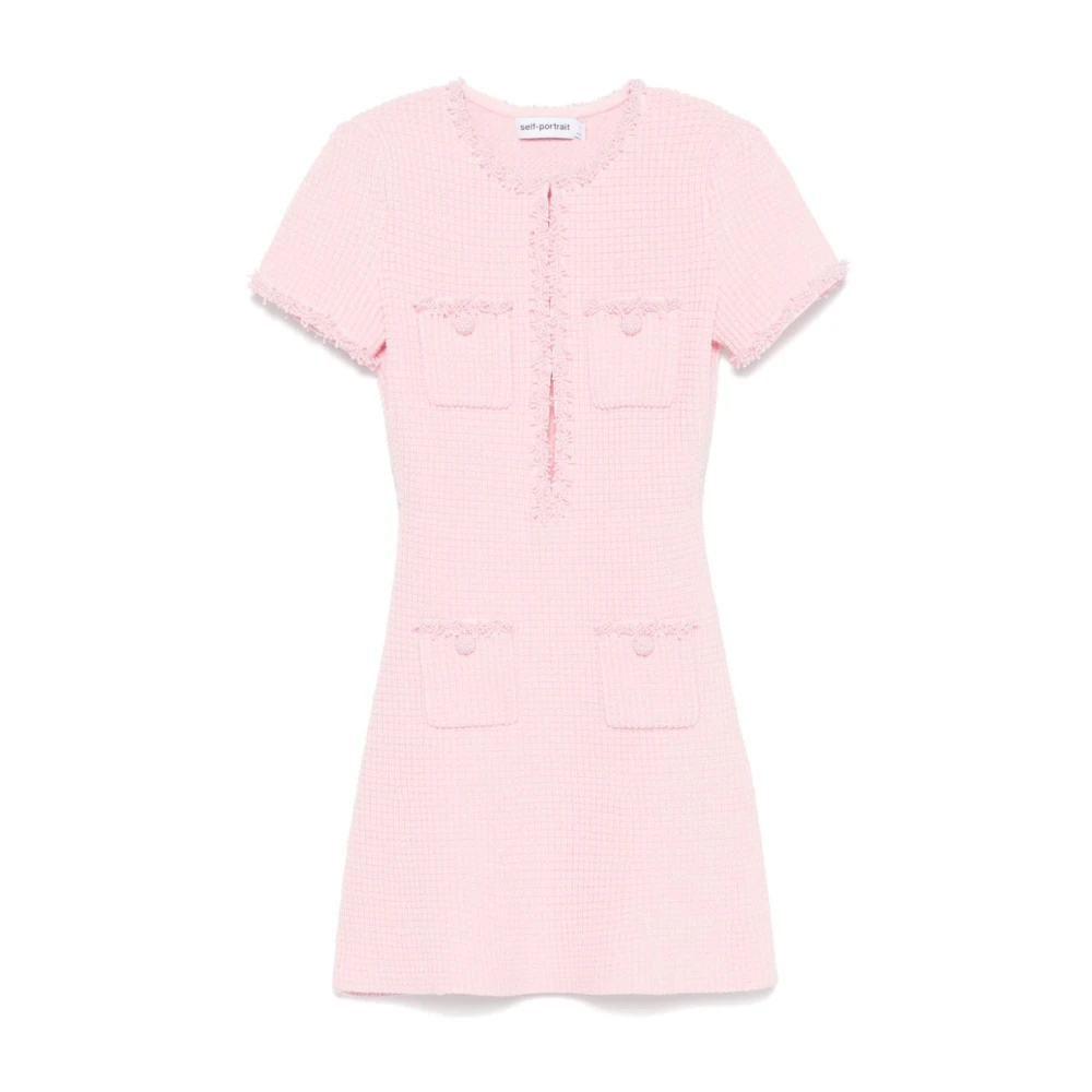 Self Portrait Bubblegum Pink Jurk met Kralenzoom Pink Dames