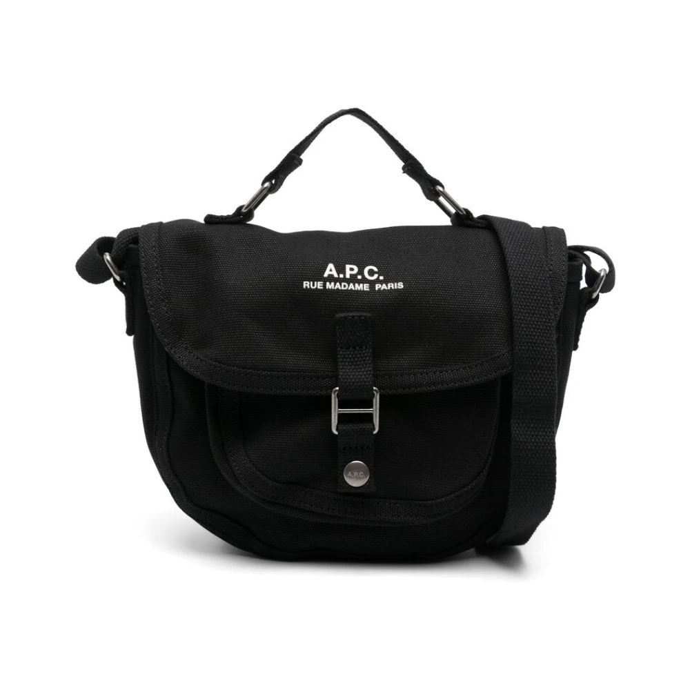 A.p.c. Zwarte Katoenen Canvas Bum Bag Black Heren