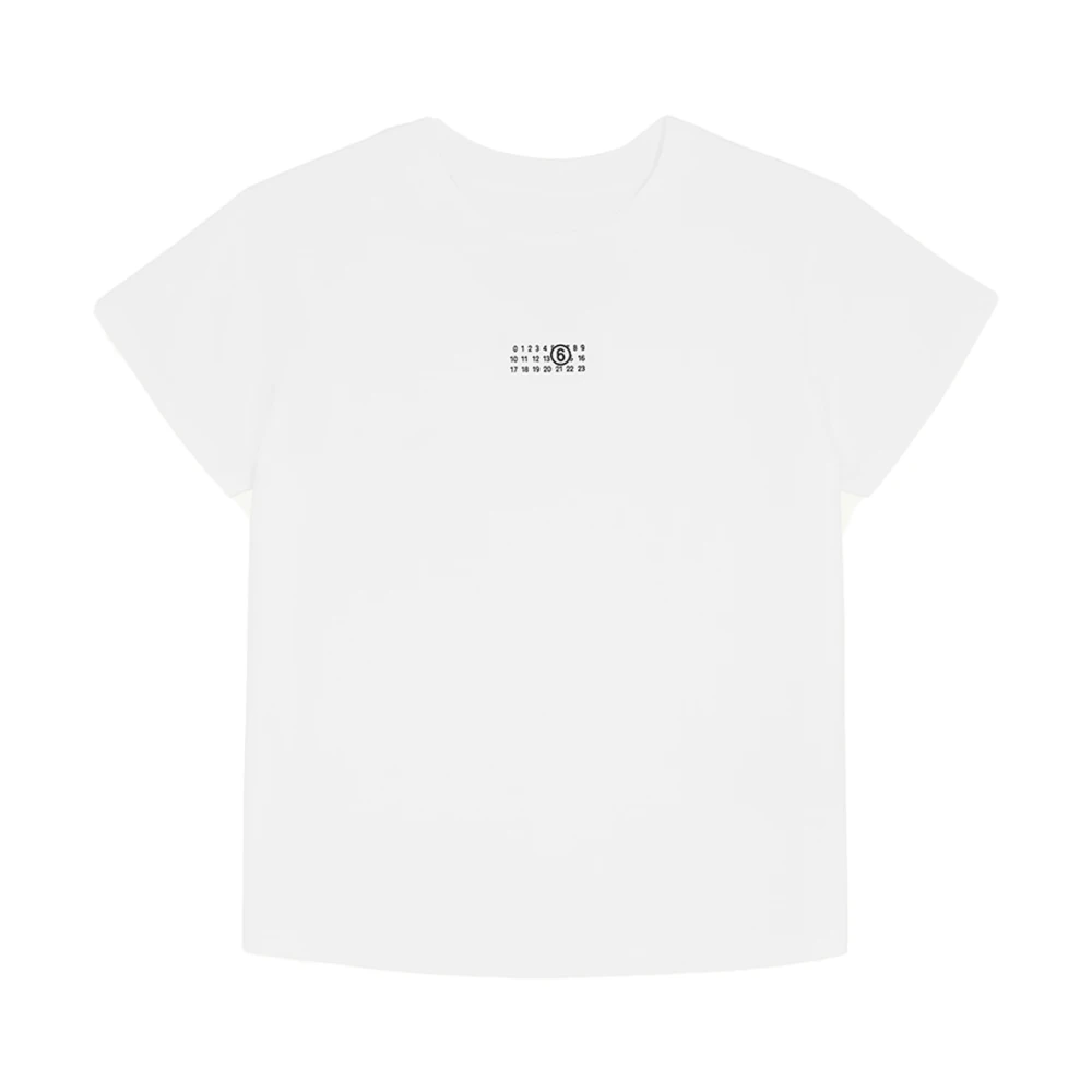 MM6 Maison Margiela Witte katoenen T-shirt met ronde hals White Dames
