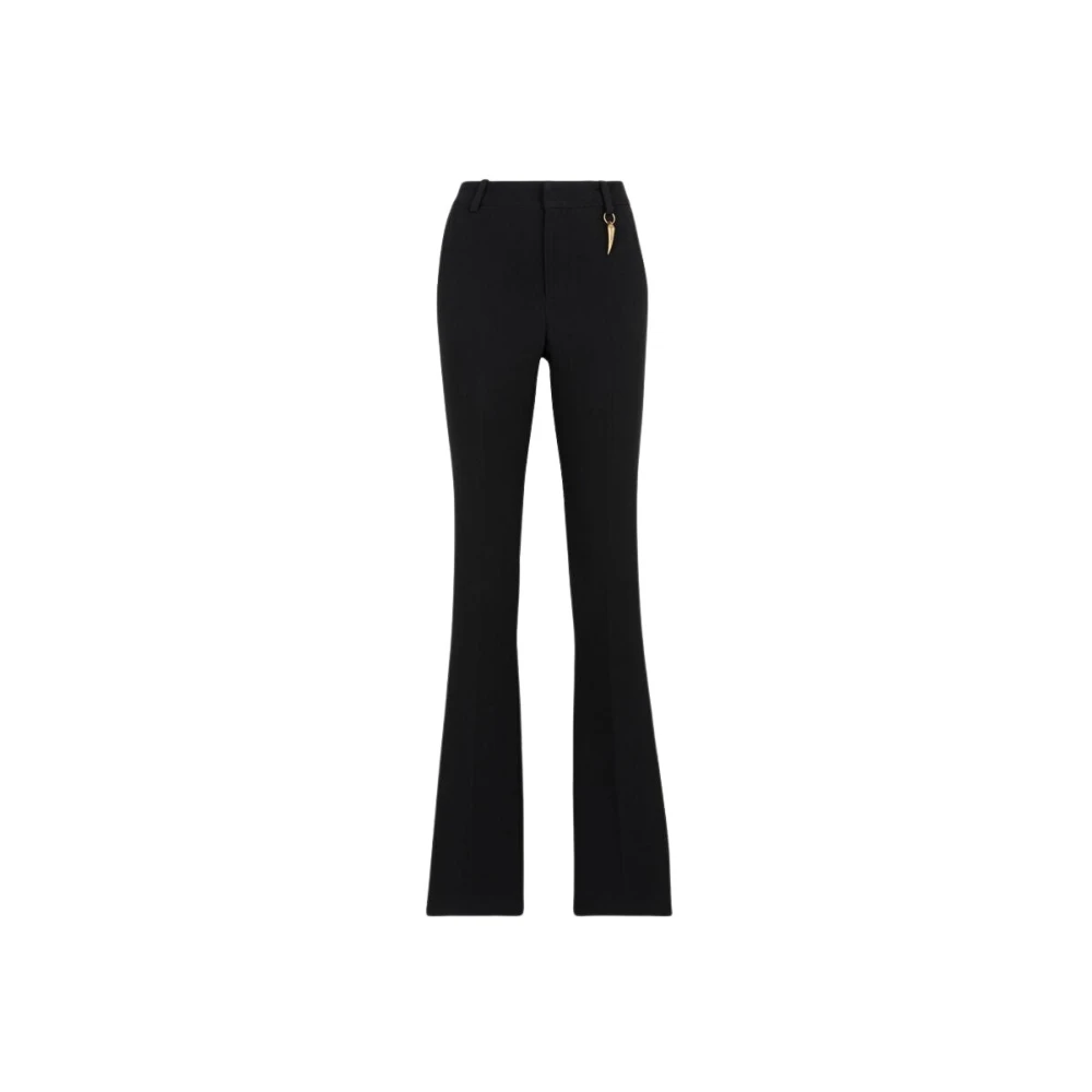Roberto Cavalli Hoge Taille Tiger Tooth Flared Broek Black Dames