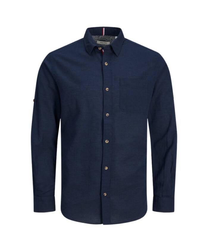 chemise-slim-fit-manches-longues-coton-lin