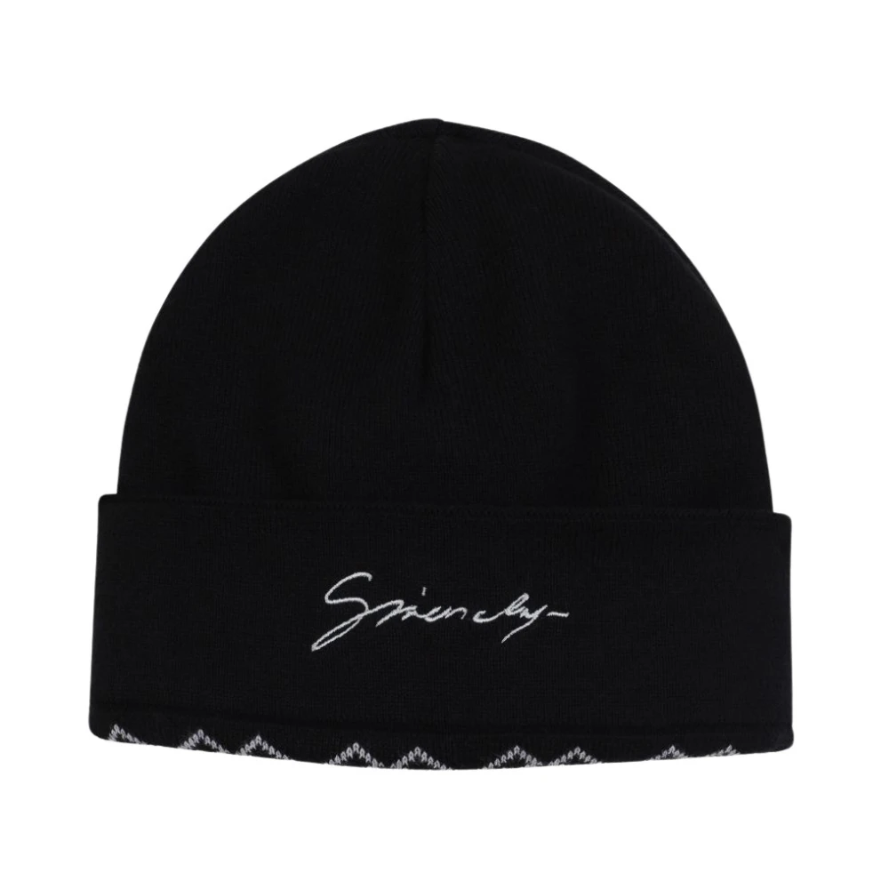 Givenchy Boys Black Hats & Caps, One Size, Reversible Knit Beanie