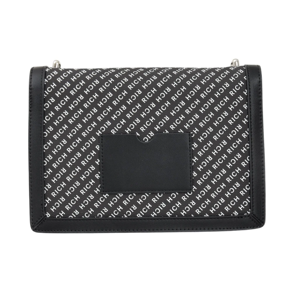 Richmond Zwarte schoudertas met monogramlogo Black Dames