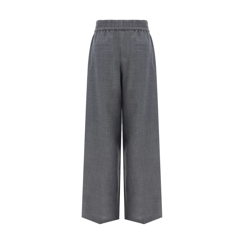 BRUNELLO CUCINELLI Losse Wollen Trainingsbroek Gray Dames